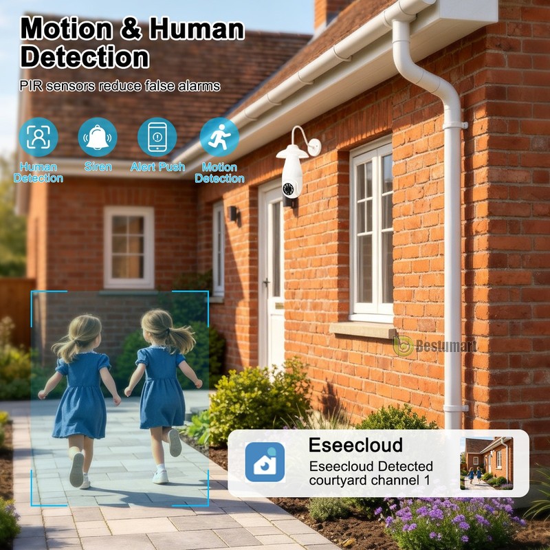 WiFi 2K Wireless Security Camera 360° 5G Night Home SmartCam E27 Light Camera gallery