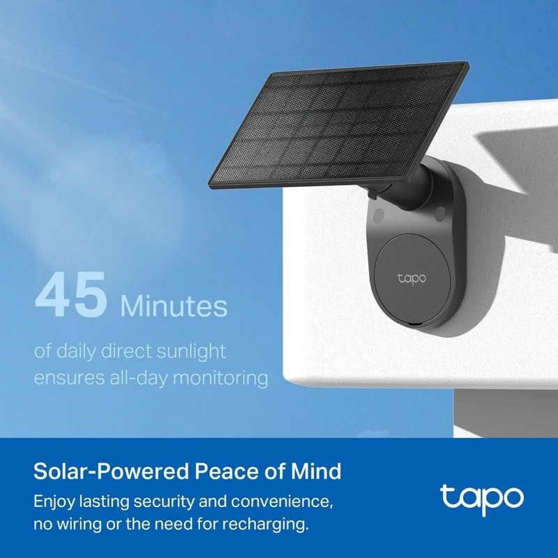 Tapo C403 SolarCam Kit 1080P Wireless, Night Vision, Alarm, SD Storage, Black gallery