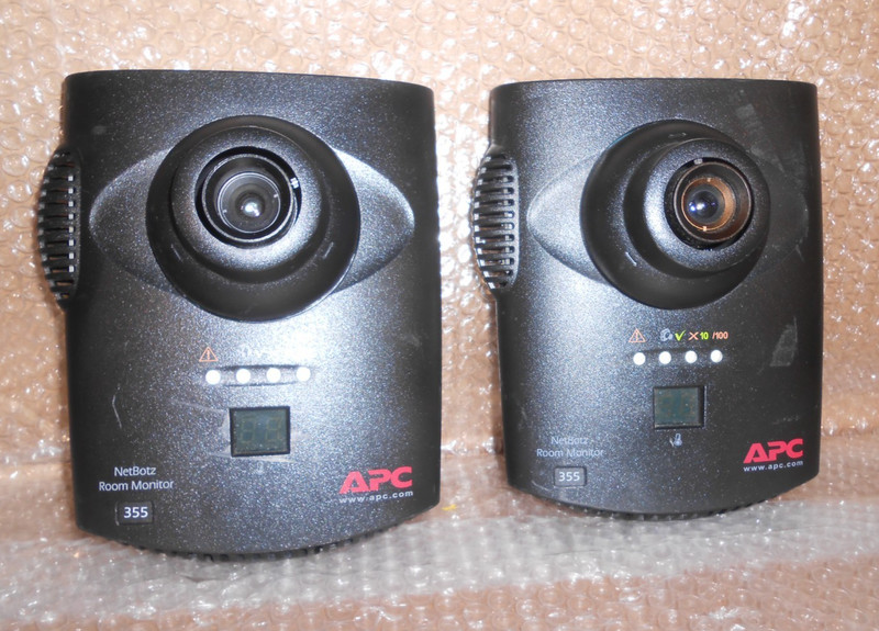 LOTS OF 2 APC NetBotz Room Monitor 355 Security Camera 1x NBWL0355 & 1xNBWL0355A