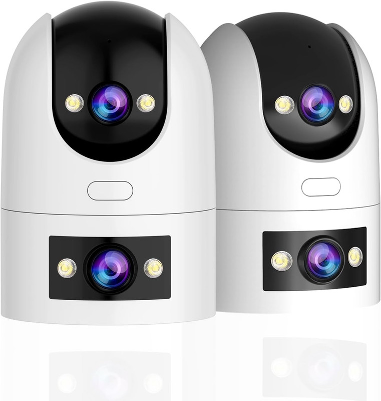 2K WiFi Pet & Home Security Camera, PTZ Tracking, 2-Way Audio, 2 Pack