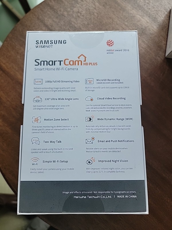 Samsung SNH-C6417BNB Wi-Fi 1080P IP Camera with 16GB Micro SD Card, Black, NIB gallery