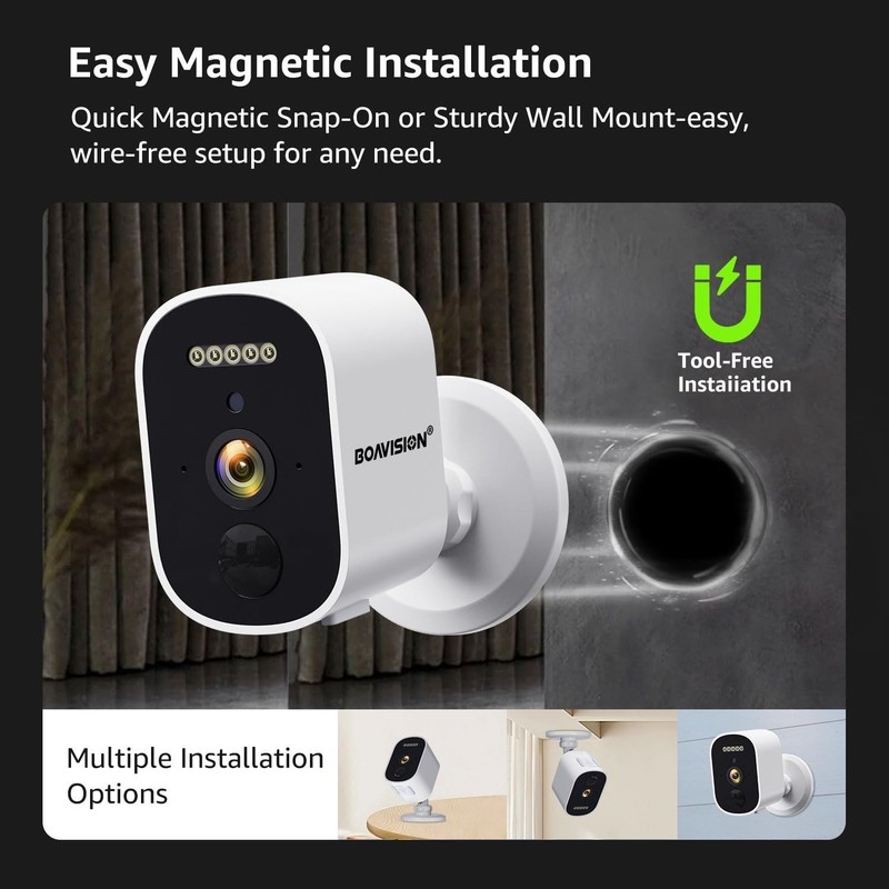 Wireless Battery Camera 2K 3MP Outdoor WiFi Security Camera System Smart Home gallery