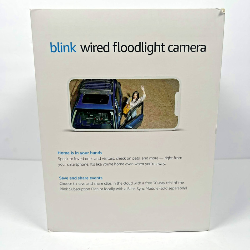 NEW Blink Wired Floodlight Camera HD Smart Security Cam Alexa Sealed - Black gallery