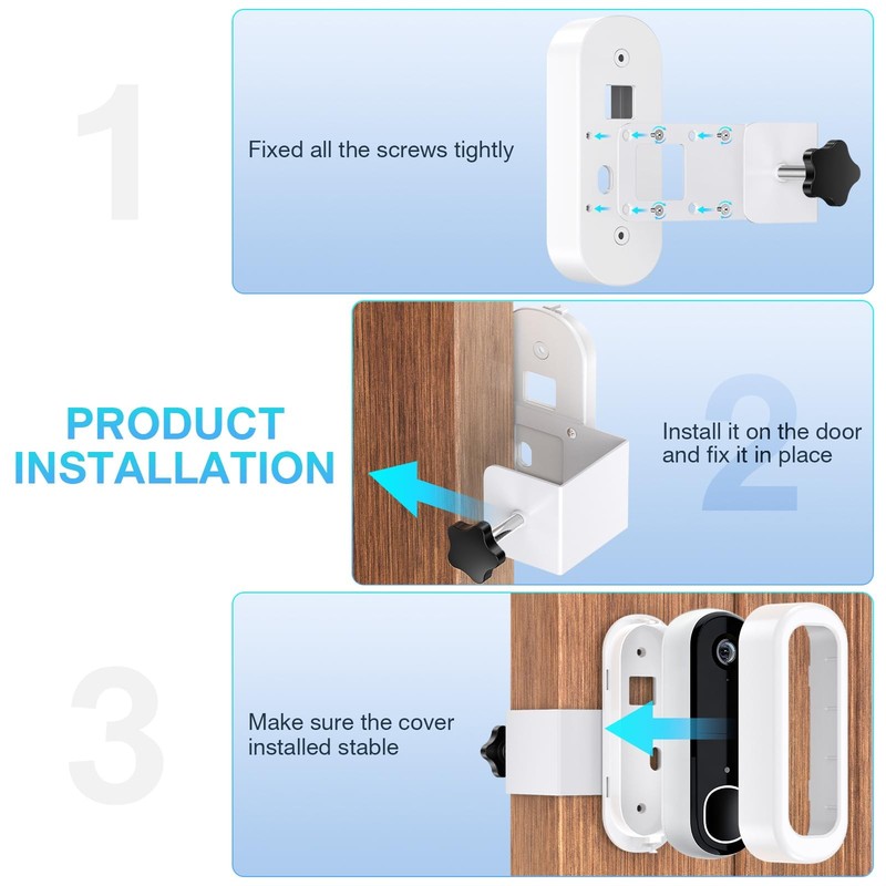 Anti-Theft Doorbell Mount with Arlo Video Doorbell 2K/HD (2nd Gen), No-Drill ... gallery