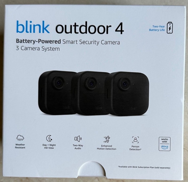 Blink Outdoor 4 (4th Gen) 3 Camera Wireless HD Home Security System New 2024 ✨