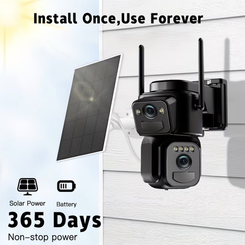 Security Camera 10x Zoom , 360° Degrees Wireless HD Night-Vision Solar-Powered gallery