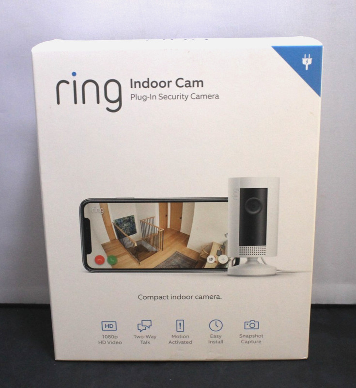 RING INDOOR CAM COMPACT PLUG IN HD SECURITY CAMERA WHITE