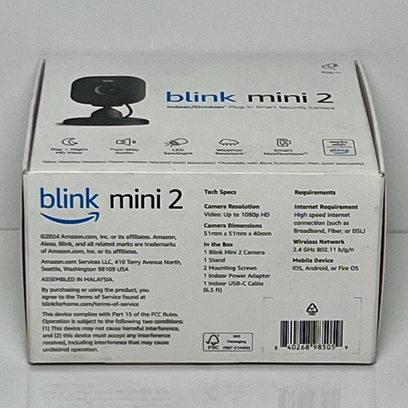 Blink Mini 2 1080p Plug-In Smart Security Camera Black New Sealed gallery