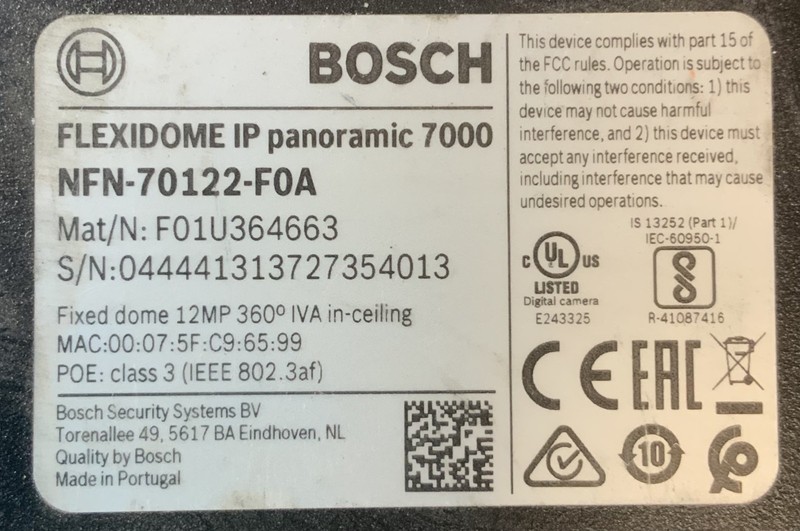(Lot of 2) Bosch Flexidome IP Panoramic 7000 NFN-70122-F0A Sensor Camera "I5E" gallery