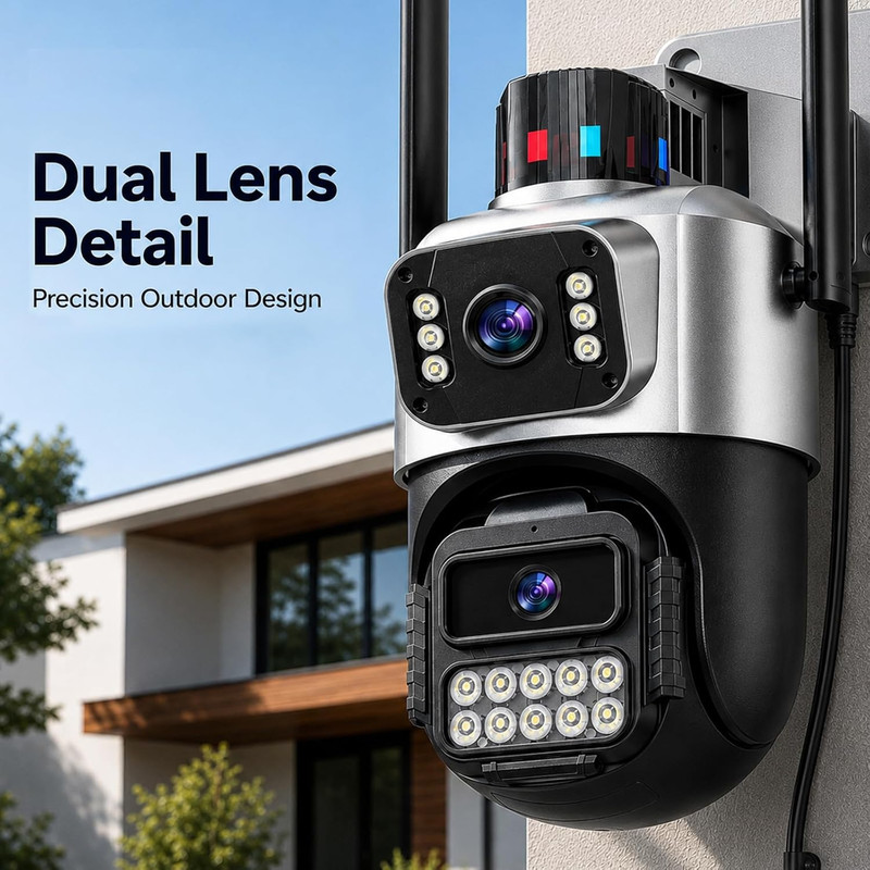 Outdoor Camera, Dual Lens PTZ 6MP Security Camera Outdoor, 6X Digital Zoom, Auto gallery