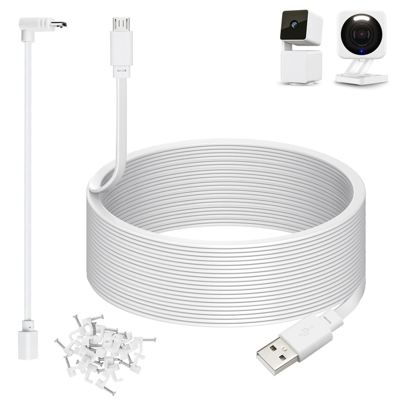 50ft Power Cable for Wyze Cam v4Wyze Cam Pan v3Wyze OGWyze Cam v3 and v3 Pro