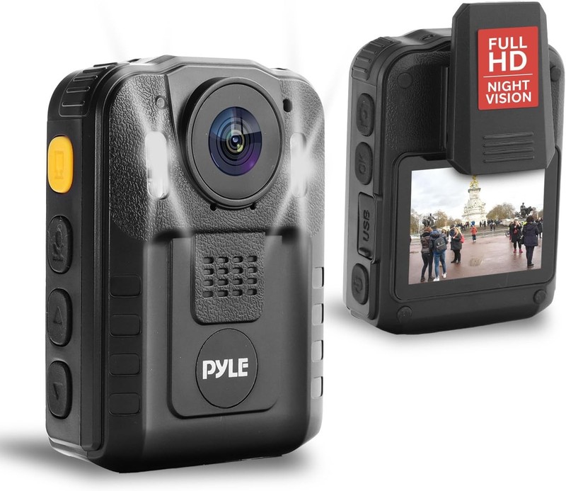 Pyle Police Security Video Compact Camera HD 2304x1296p Rechargeable Wireless