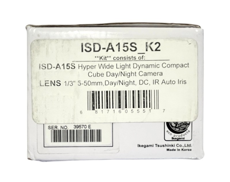Ikegami ISD-A15S_K2 Hyper Wide Compact Cube Day/Night Color Camera Kit with Lens
