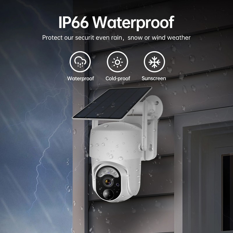 5MP Solar Battery Camera PTZ PIR Human Detection Night Vision Security Cameras gallery