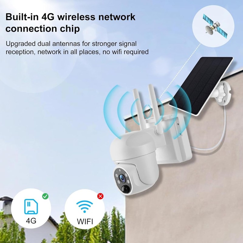 Solar-Powered 360° Live View Camera with 2K Color Night Vision & Alerts gallery