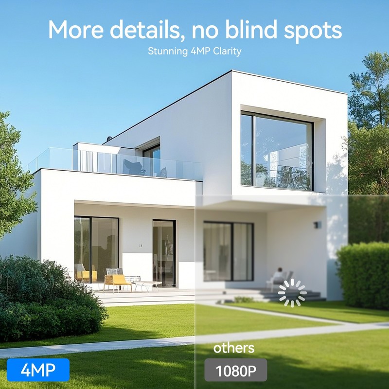 4MP Solar Security Cameras Outdoor Wireless Monitor Security System 4-Cam Kit gallery
