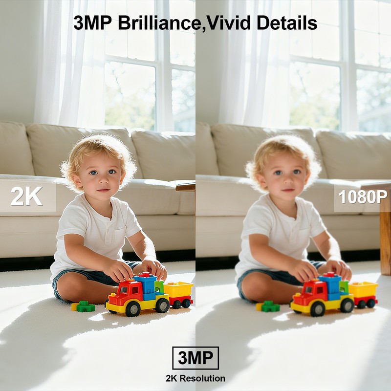 ARCCTV 2K WiFi Pan/Tilt Security Camera Wireless Indoor For Dog/Pet/Baby Monitor gallery