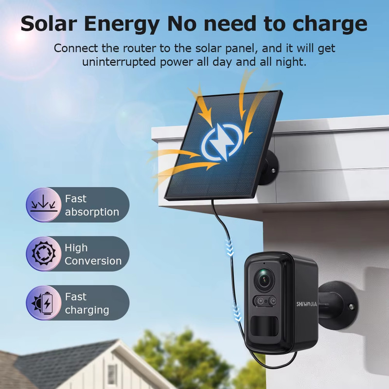 SHIWOJIA 5MP Solar Battery PTZ IP Camera with Night Vision and Two-Way Audio gallery