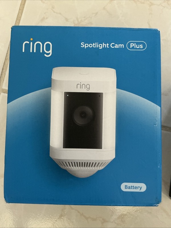 Ring Spotlight Cam Plus Battery Powered Outdoor Camera Lights and Siren White gallery