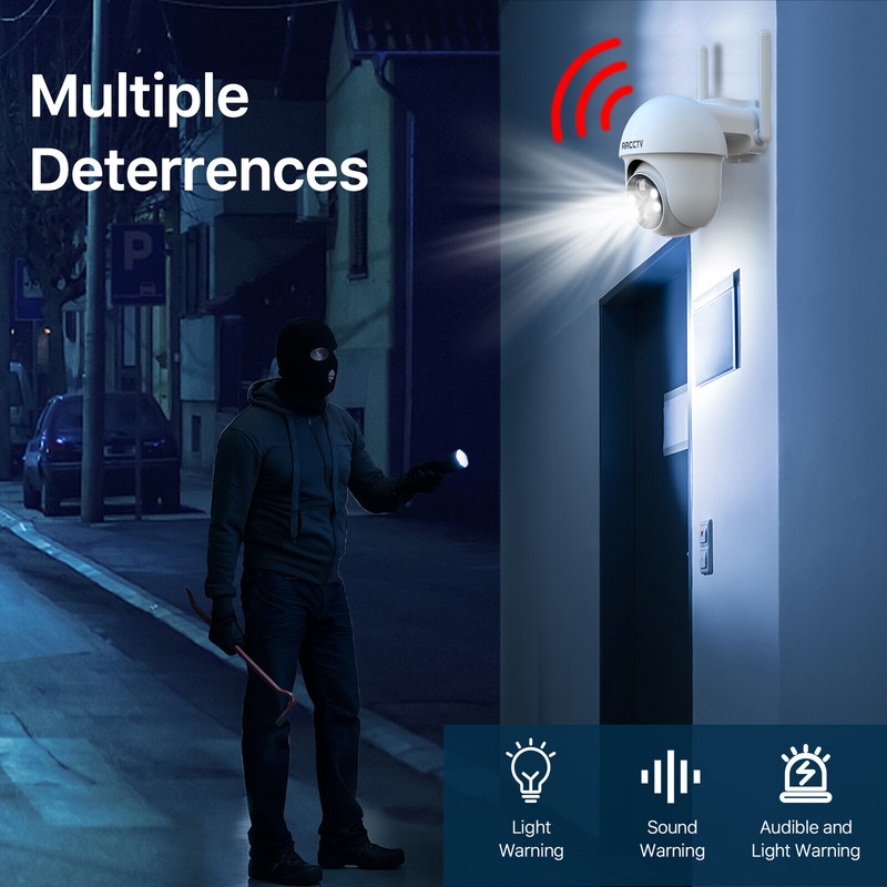 ARCCTV Solar Security Camera 4MP 360° PTZ Wireless 2Way Audio Home Outdoor gallery