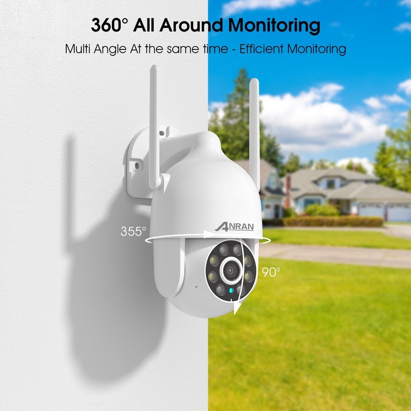 ANRAN 2K WiFi Security Camera Outdoor: 2.4/5GHz Dual-Band, Auto-Tracking, 2-W... gallery
