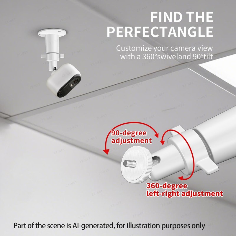 Adjustable Security Camera Wall/Ceiling Mount with 1/4 Screw Head gallery