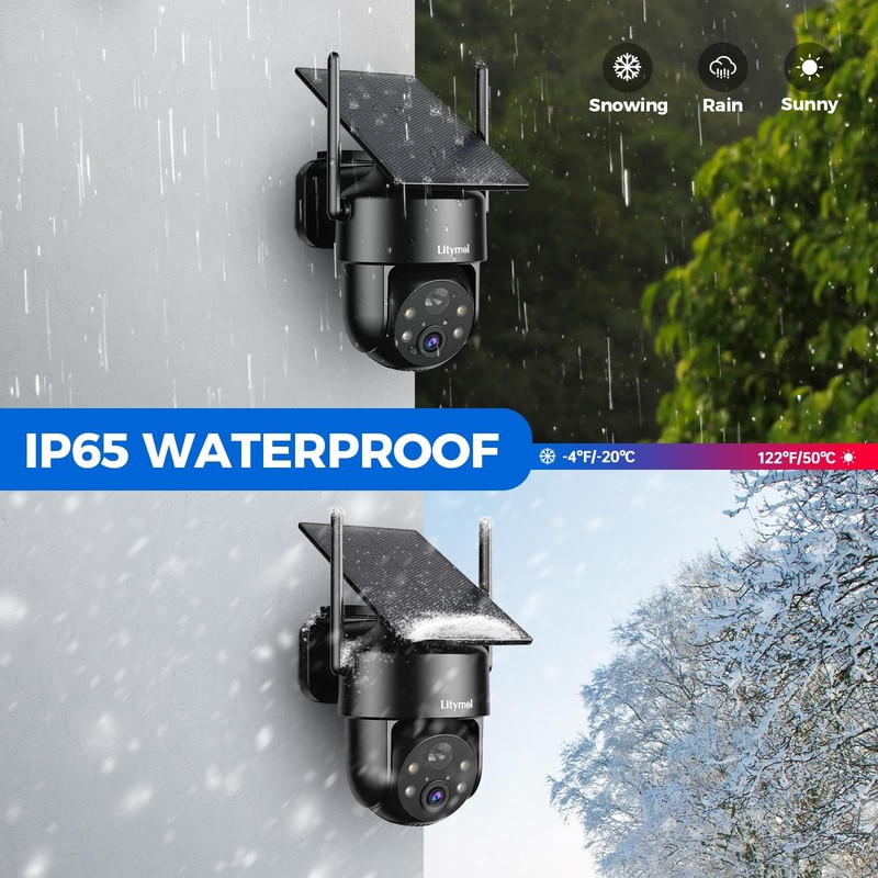 2K 2.4g WiFi Security Cameras Wireless Outdoor, 360° View Solar Cameras for H... gallery