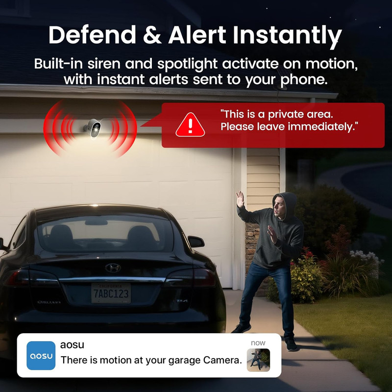 Wireless Solar Security Camera System - 4-Cam Kit, 2K HD, AI Detection gallery