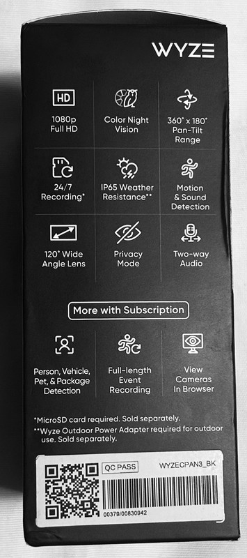 Wyze Cam Pan v3 Indoor/Outdoor IP65 1080P 360° Pan/Tilt/Zoom Wi-Fi Smart Home gallery