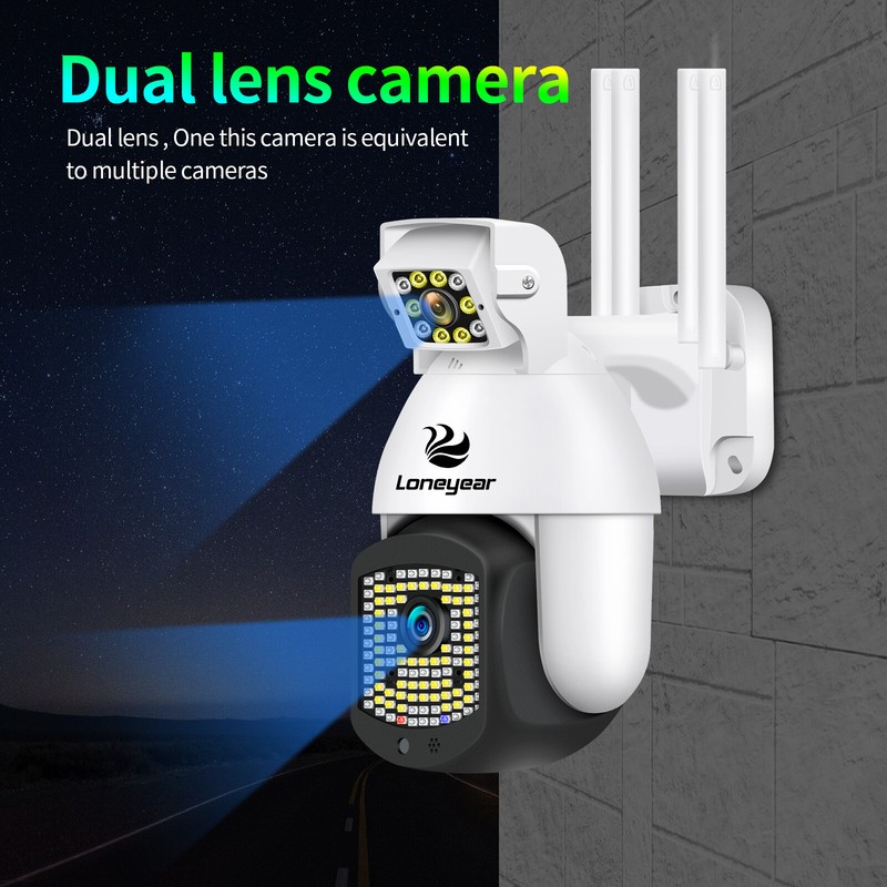Wireless1080P FHD WIFI IP Camera Outdoor Dual Lens CCTV PTZ Home Security Camera gallery