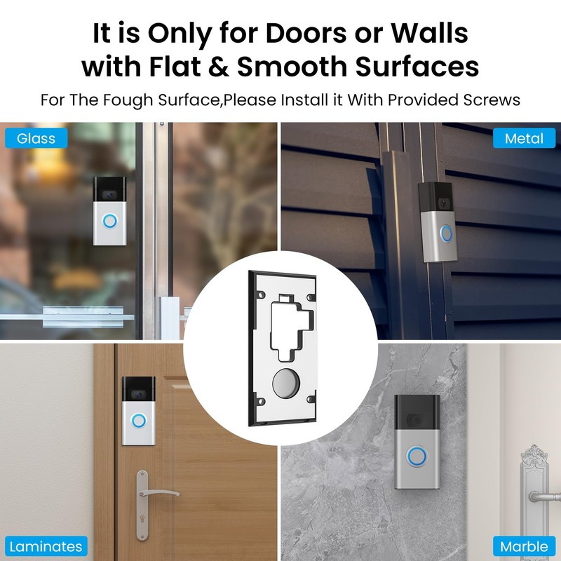 NoDrill Adhesive Doorbell Mount Compatible with Video Doorbell 2nd Generation... gallery