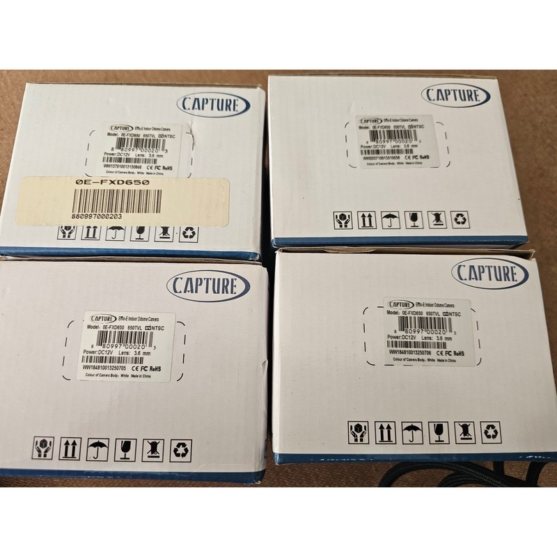 Capture Dome Camera OS White Solid 0E-FXD650 650TVL Lot of 4 New sealed gallery