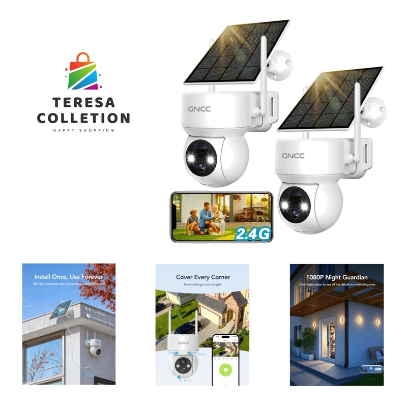 Innovative Solar Wireless Cameras with Color Night Vision – Home Security Duo