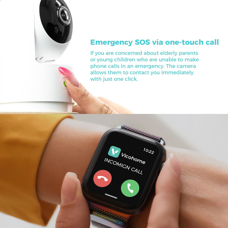 Vicohome 2K Indoor Security Camera, Plug-In, AI Tracking, 24/7 Recording, Pet/Ba gallery