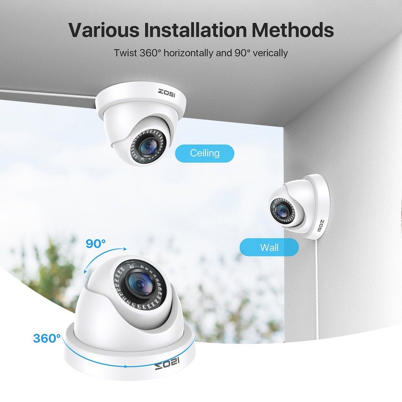 ZOSI 1080P Security Camera 2.0MP Outdoor CCTV Outdoor Surveillance 3000TVL Dome gallery