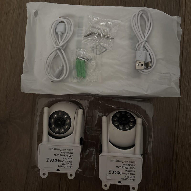 Set of (2) CAMERAS WIFI PANORAMA SMART CAMERA Model CL201 INDOOR WHITE