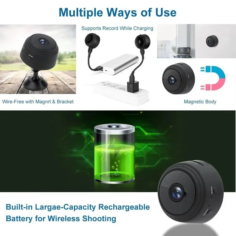 Mini Wireless Record Camera WiFi IP Home Security DVR Night Vision HD USB 1080P gallery