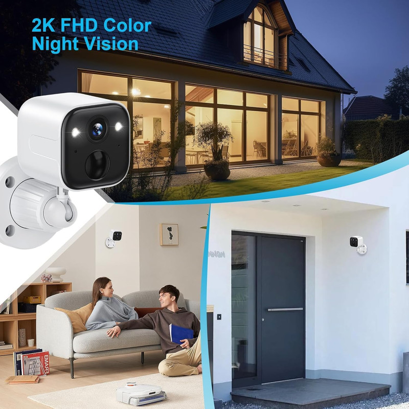 Security Cameras Wireless Outdoor, Battery Powered Wifi Camera for Home Security gallery