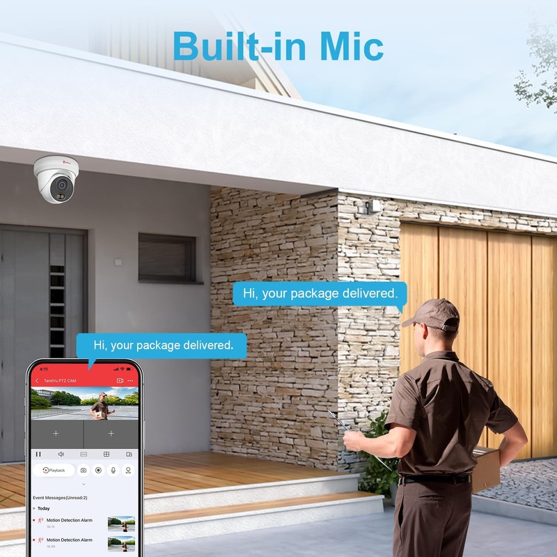 4K 8MP PoE , Full Metal Turret IP Outdoor Wired, AI Human Vehicle Detection, ... gallery