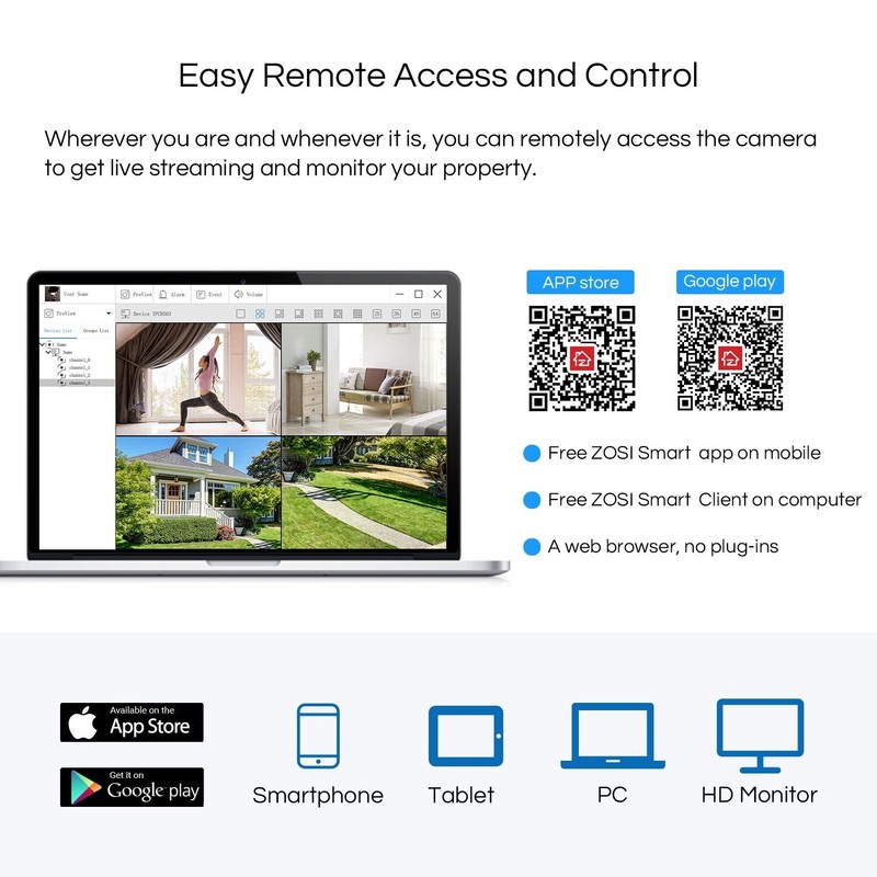 4 Camaras De Seguridad Wifi Exterior 1080P Inalambrica Con Vision Nocturna Video gallery