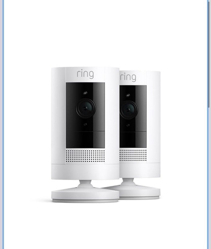 Ring Stick Up Cam Battery 2-Pack Wireless Wi-Fi Indoor/Outdoor 1080p White gallery