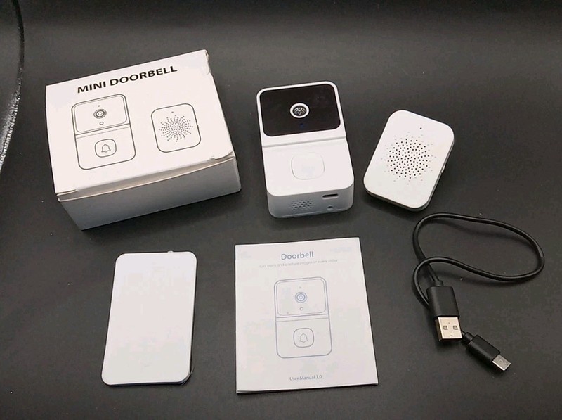 Mini Doorbell with Camera, Two Way Audio, WiFi Compatible, HD Image White gallery