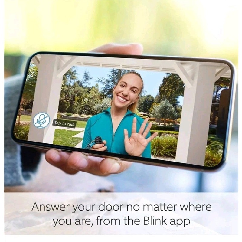 Blink Smart Wi-Fi Video Doorbell Wired/Battery with 2 Way Audio with Alexa Black gallery