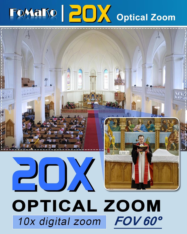 20X Optical Zoom NDI Camera, AI Auto Tracking HDMI PTZ Camera(2Pcs),Kc608 PTZ Co gallery