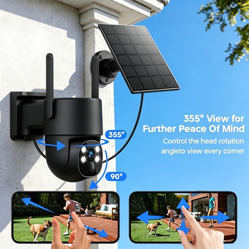 5MP Solar Security Camera Wireless Outdoor,IP65 Waterproof gallery