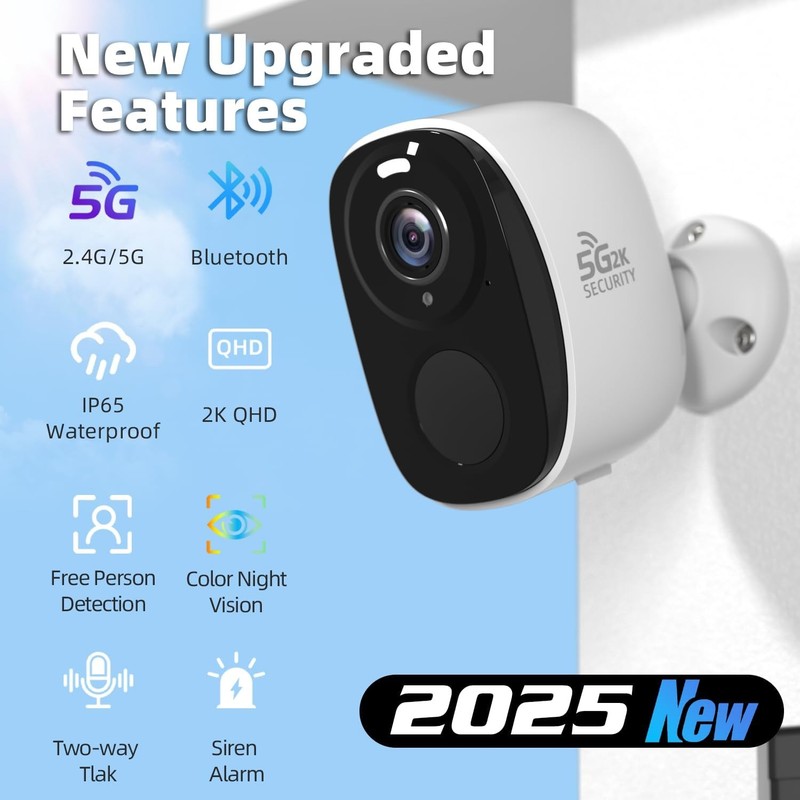Security Camera 2K Wireless Outdoor Battery 2.4G 5G WiFi gallery