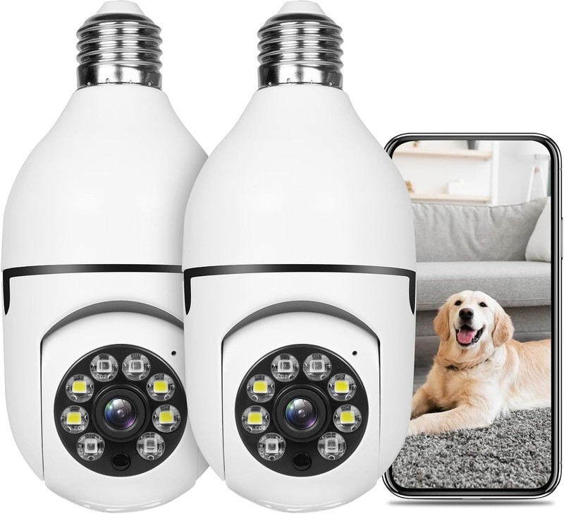 Light Bulb Security Camera Outdoor 2packs HD Wireless 5GHz/2.4GHz WiFi Home ... gallery