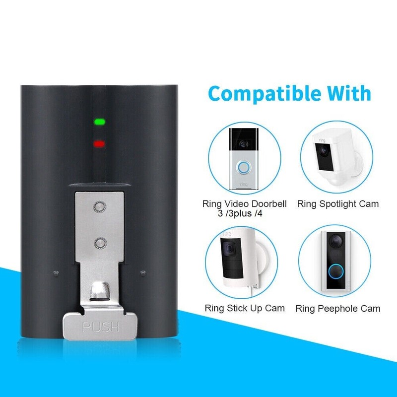 Hixon 6200mAh Rechargeable Li-ion Doorbell Battery for Ring Video Doorbell 3/4 gallery