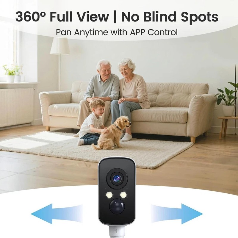 300° Pan Wireless Outdoor Security Camera, No Subscription Free 7-Day Cloud/S... gallery