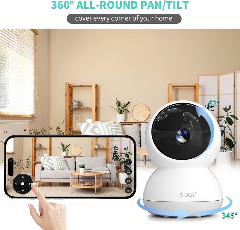 Indoor Camera, 3K HD Indoor Security Camera, 360° Pan/Tilt Pet Camera, 2-Way ... gallery